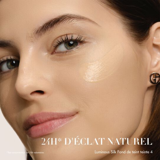 Before and After of the newly enhanced Armani Beauty LUMINOUS SILK FOUNDATION