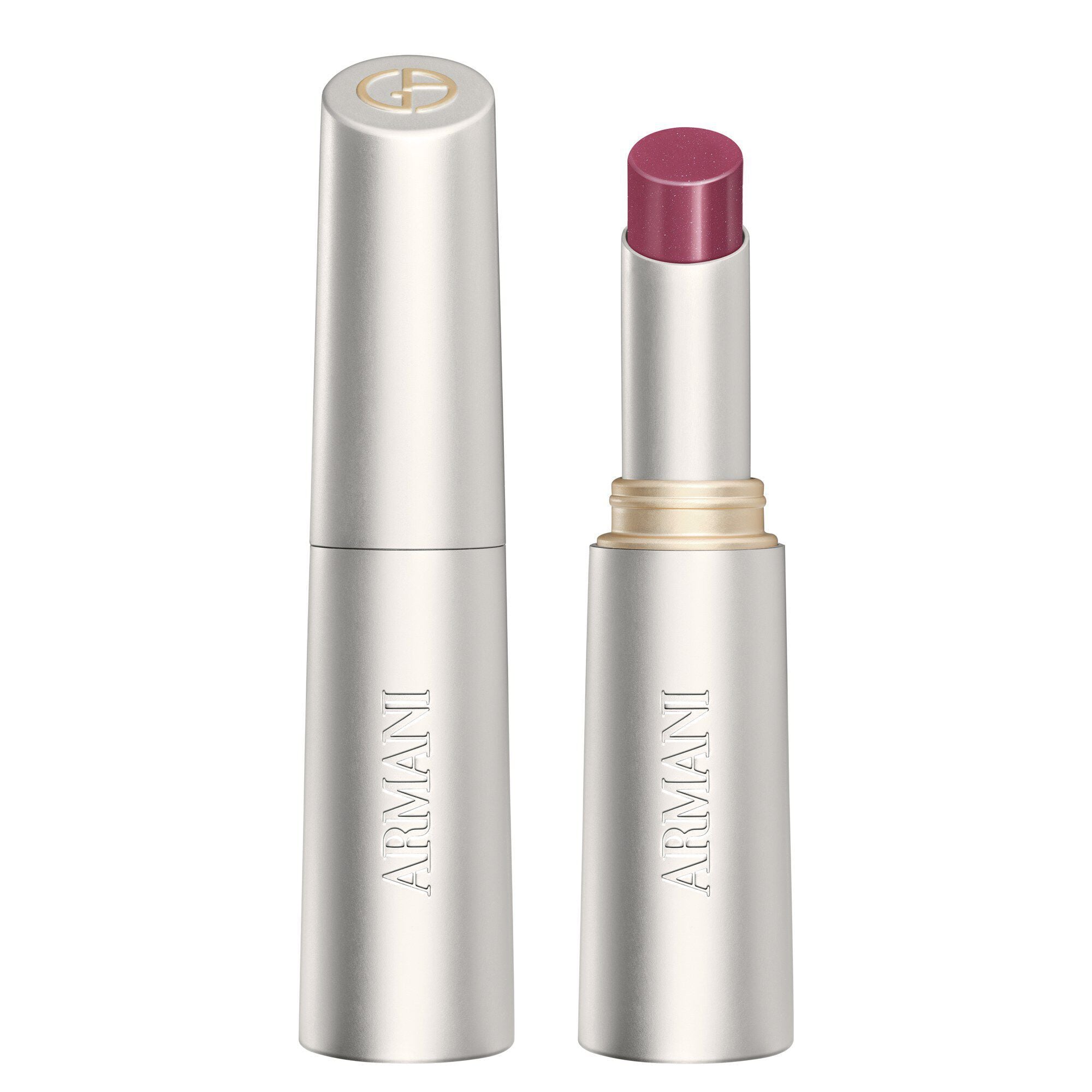 Armani Prisma Flash pakket, met elegante zilveren verpakking en iconisch GA -logo.