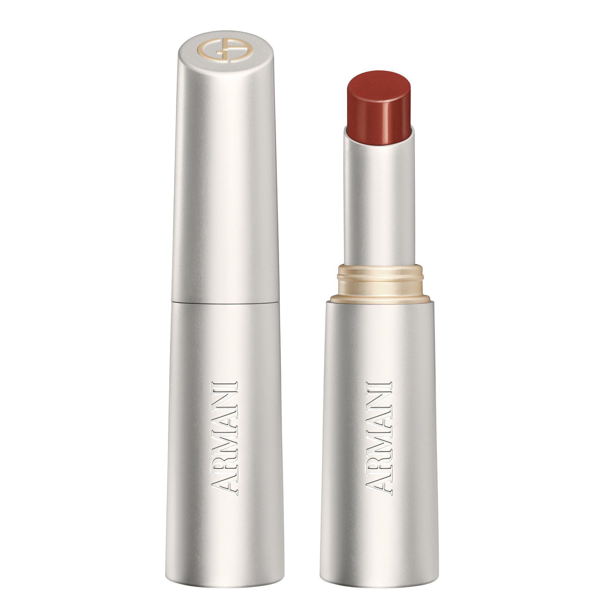 Armani Prisma Flash pakket, met elegante zilveren verpakking en iconisch GA -logo.
