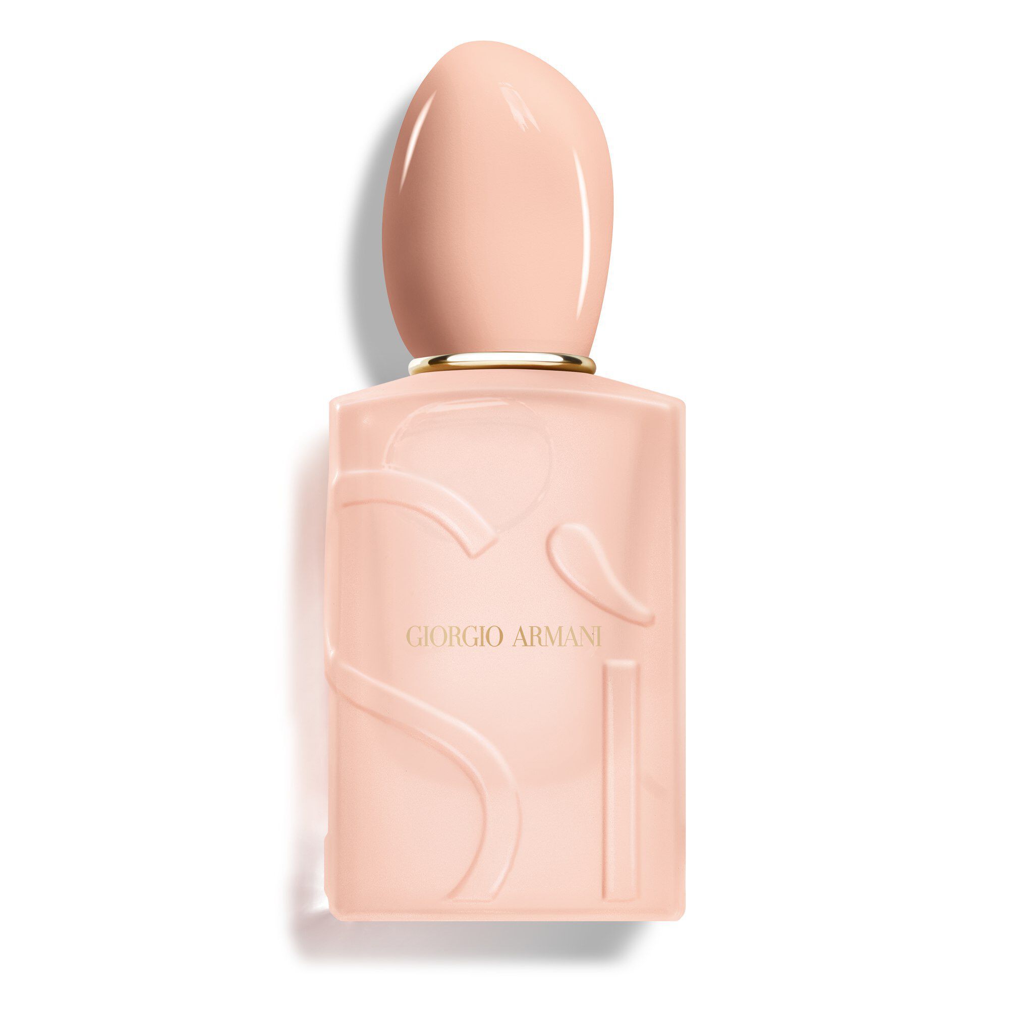 Giorgio Armani Si Nude Bloom parfumfles op een witte achtergrond.